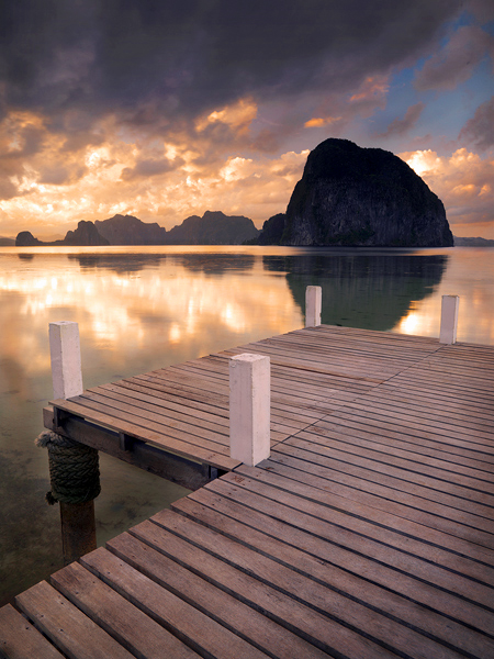 Sunrise from the dock, El Nido, The Philippines.